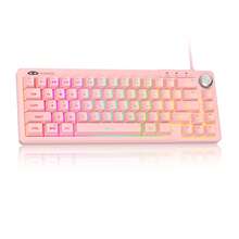 MAGEGEE TS68 60% 紧凑型有线键盘，61 键，RGB 背光，小型便携式薄膜键盘，适用于 Windows PC、笔记本电脑和游戏本。 - 黑色 - 查看 5