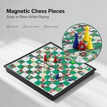 10 Set Permainan Papan Ular Tangga Magnetik Portabel Ukuran Besar, Bidak Permainan Ular Tangga 3D, Papan Permainan Lipat, Hadiah Pesta Liburan, Natal, Tahun Baru, Ulang Tahun, Warna Acak, Hadiah Natal, Kado, Suvenir - MultiWarna - View 2