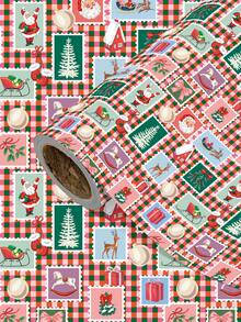 1 Roll Of Christmas Gift Wrapping Paper With Christmas Theme Designs,Perfect For Christmas Gift Wrapping,Decorating For Christmas Parties,Home Festive Decoration,DIY Craft,Festive Favour Wrapping 1 Roll Size: 43 Cm X 300 Cm. - A - View 1