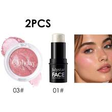 Blush & Highlight Duo Cosmetic Kit, Healthy Glowing Complexion Creator, Lightweight Non‑Greasy Texture, Long‑Lasting Comfortable Finish, Meets Diverse Makeup Demands From Fresh Daily Look To Gorgeous Party Glamorous Styling. - Set - View 15