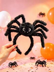 1pc Halloween Plush Spider Headband, Cute & Funny Halloween Bow Party Hair Accessory - Multicolor - View 2
