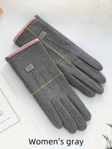 1 Pair Women's Autumn/Winter Warm Gloves, Touchscreen Sensitive, Thick Windproof, Cute Style, Suitable For Students, Cycling And Daily Use. - Multicolor - View 5