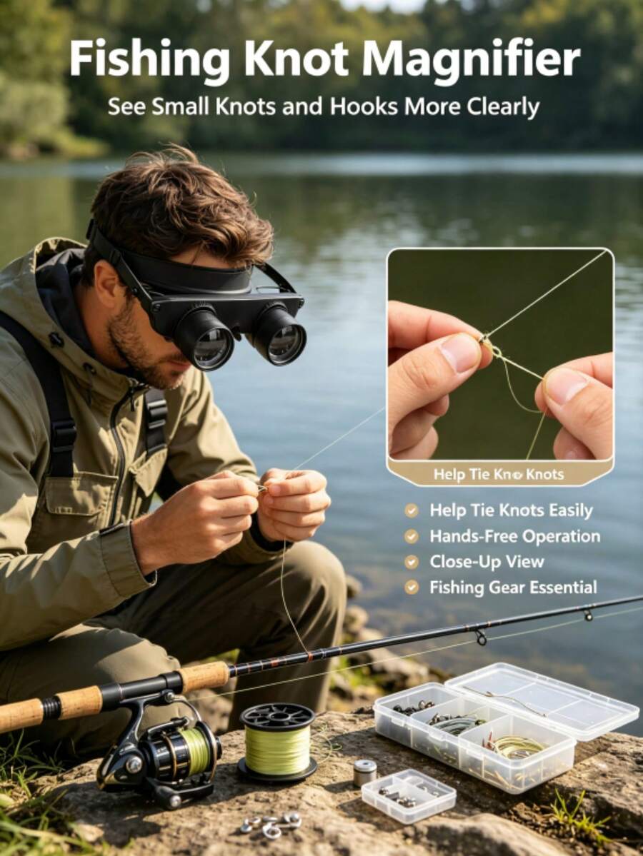 Portable Concert Viewing Glasses, Hands-Free Fishing Magnifying Glasses! Clear View Of Fishing Floats, Essential Outdoor Fishing Accessory - A - View 1