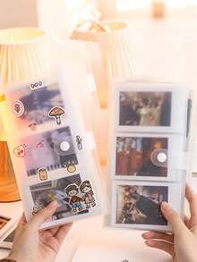 1pc Photo Album Book For Photo Storage, Postcard, Sticker, Movie Ticket, Card, Commemorative Small Card, Photo Collection, Durable And Portable Memorial Album, Suitable For Postcards And Movie Tickets, Perfect Travel Photo Album, Transparent Plastic Rectangular, Multi-Purpose Holiday Use, Valentine's Day Gift, Graduation Photo Album, Large Capacity Album That Can Hold 84/160 Photos - Transparent Plastic And Black Glue Photo Manager, Suitable For Storing Photos. - Photo Album - View 10
