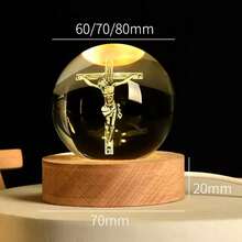 Bola de cristal con cruz de Jesús, adorno religioso - Predeterminado - Ver 1