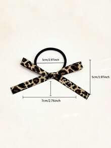 1/5 Paket Pita Motif Leopard untuk Wanita, Ikat Rambut, Tali Rambut Ekor Kuda, Karet Elastis - MultiWarna - View 6
