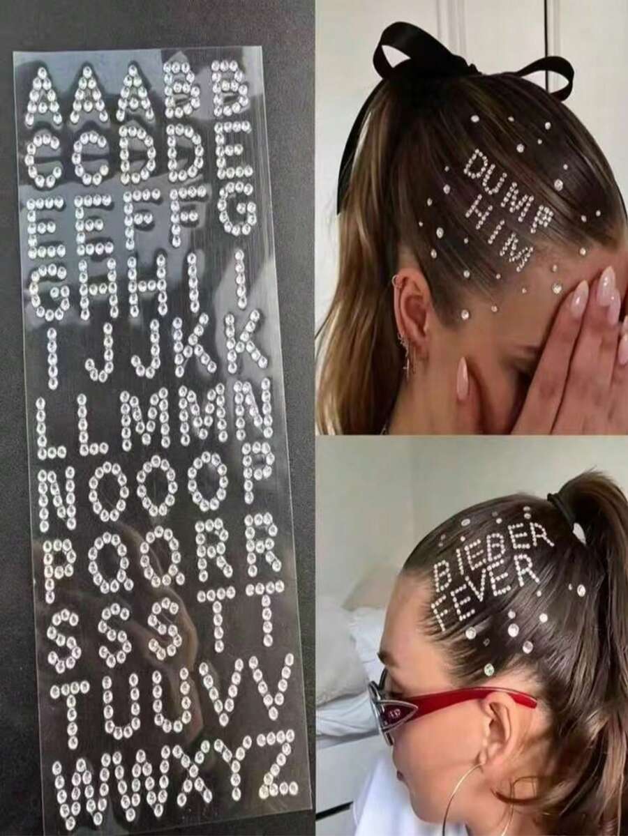 8/6/4/2/1pcs Stiker Huruf Rhinestone DIY | 26 Set Lengkap Alfabet Inggris, Desain Glitter Perekat Sendiri, Teks yang Dapat Disesuaikan, Ciptakan Riasan Pribadi! Cocok untuk Festival Musik, Pesta, Tampilan Hot Girl, Tempelkan di Dahi, Rambut, Pipi, Sangat Menarik Perhatian, Berkilau dengan Highlight Bawaan, Mudah Digunakan, Tahan Air dan Tahan Lama, Dengan Mudah Menciptakan Tampilan Keren dan Seksi, Membuat Anda Menjadi Pusat Perhatian - MultiWarna - View 1