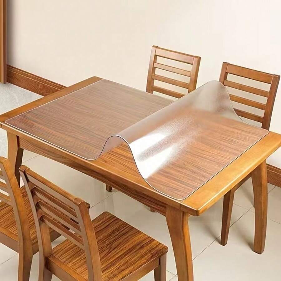Transparent Tablecloth Placemat, 0.25mm Thick PVC Tabletop Protector, Heat Resistant, Premium Scratch-Resistant Tablecloth Protector Film Suitable For Home, Hotel, Dining Table And Coffee Table Cover