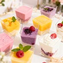 10/2pcs 5oz Reusable Dessert Cups, With And Without Lids To Choose From - Multi-Purpose Transparent Party Cups, Suitable For Banana Pudding, Yogurt Party, Mousse Cake And Ice Cream - Durable And Stackable, Suitable For Birthday, Wedding, Party Supplies, Wedding Tableware - Holiday Food Preparation Containers, Stackable Design, Lightweight Material, Event Planner - Clear - View 7