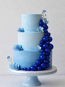 28Pcs Foam Ball Cake Decorations DIY Foam Cake Balls Baking Decor Suitable For Wedding Cake Topper Graduation Party Supplies Party Supplies - Blue Suit - View 3