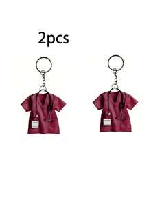 2D Personalized Keychain Medical ID Tag Design With Stethoscope Pendant, Suitable For Doctors And Healthcare Professionals, Durable And Fashionable - Multicolor - View 20