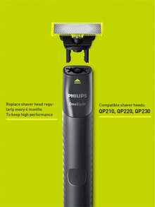 Philips OneBlade Electric Shaver QP1424/10 Trimmer For Acne-Prone Sensitive Skin 1-3mm Styling Comb Dual-Sided Flexible Blade Smooth Coating Rounded Blade Tip IPX7 Waterproof - Multicolor - View 7