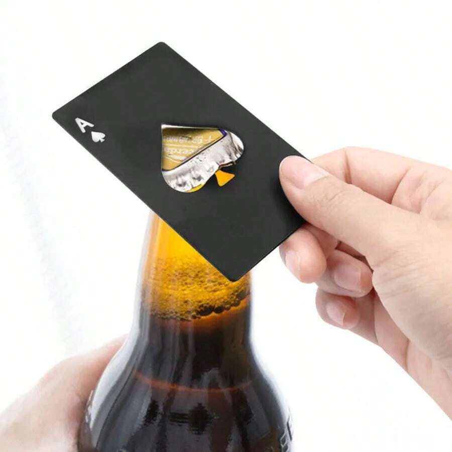 Poker Card Ace Spade A Beer Bottle Opener Stainless Steel Card-Style Beer Opener Portable Creative Pocket Bottle Opener Tool, Party Fun Opening Tool, Best Gift To Give, Most Satisfying Gift