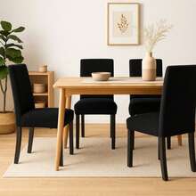 POLIGONO Kitchen Chair Covers - Black - View 2