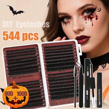 Recommended Platform Bestseller: This Large-Capacity Eyelash Extension Set Contains 544 Clusters, Coming As A Full DIY Eyelash Grafting Tool Kit For Home Use. - Black - View 11
