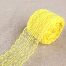 180 Inch Floral Lace Ribbon Roll - Vintage Fan-Shaped Lace Trim, Suitable For Hair Accessories, Ribbon Bows, Clothing Applique, DIY Crafts And Gift Wrapping Ribbon - Lace Trim - View 12
