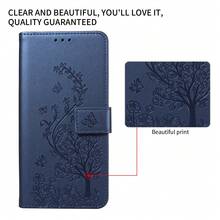 1件壓紋錢包手機殼，適用於 Apple 17 Pro Max、A57、Note 15 PRO，人造皮革保護殼（全球版，非本地機型） - 寶藍色 - 查看 7