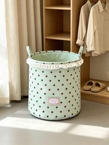 6pcs/1pc Keranjang Cucian Lipat Motif Polkadot, Tempat Penyimpanan Kain Lembut, Pola Polkadot, Aneka Warna, Sepanjang Musim, Gaya Rumah Minimalis, Cocok Untuk Dewasa, Kamar Mandi, Kamar Tidur, Ruang Cuci, Penyimpanan Rumah - MultiWarna - View 4