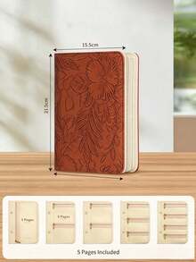1pc/3pcs Elegant Embossed Floral PU Leather Jewelry Organizer Book, Book-Shaped Rectangular Design, Multi-Layer Detachable Zipper Pockets, Classified Storage, Portable Jewelry Storage Folder, Suitable For Travel, Bedroom Vanity And Daily Use - Multicolor - View 6