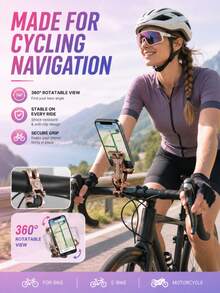 1pc Aluminum Alloy Phone Holder, Rotatable Handlebar Phone Mount For Cycling Navigation, Cycling Gear - Multicolor - View 6