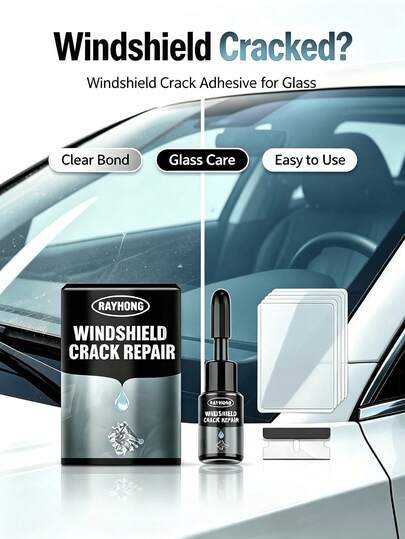 rayhong Auto Windschutzscheiben Reparatur Kleber, Frontscheiben Riss Reparatur Harz Kleber, Glasrisse und Spalten füllen, transparent und stark nach der Aushärtung, Heim Auto Glas Schadens Reparatur Mittel, Auto Glas Riss Harz Kleber, Windschutzscheiben Riss Füller, Frontscheiben Reparatur Kleber, Auto Glas Kleber, Heim Auto Glas Reparatur, Windschutzscheiben Riss transparentes Harz, Auto Fenster Reparatur Kleber, Auto Windschutzscheiben Reparatur Kleber