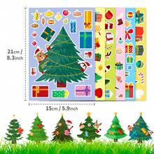 6pcs Christmas Theme Sticker Set, Cartoon Christmas Tree Santa Claus Reindeer DIY Decorative Stickers, Children's Handmade Scrapbook Stickers, Christmas Party Fun Small Gifts, Suitable For Birthday, New Year, Valentine's Day, Easter, Children's Day, Back To School, Halloween, Thanksgiving And Christmas Gifts - Multicolor - View 10