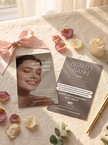 200/500/1000pcs Custom Medspa Business Card,Personalized Beauty Salon Info Card,Custom Photo And Text,Customized Paper Appointment Marketing Card For Aesthetic Clinic,Beauty Studio,Small Beauty Business Marketing Supplies - Multicolor - View 2