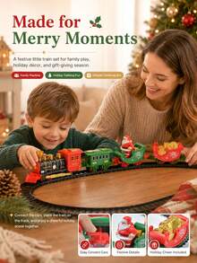 Christmas Train Set With Lights And Sound, Electric Train Model With Track, Christmas Tree Toy, Creative Children's Gift, Train Set - Retro Train - View 10