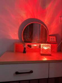 1pc 16-Color Water Ripple Projection Night Light, Glowing Cube Crystal Lamp With Touch/Remote Control, Adult Room Decor, Home Theater, Wedding Decoration, Magic Projection Light Gift, Holiday Party - Multicolor - View 3