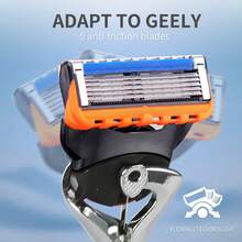 Men's Manual Razor, 5-Layer Sharp Blades, Flexible Rotating Handle, Portable Non-Irritating Shaving Razor, Suitable For Daily Travel And Home Use, Durable Replaceable Blade Head, Skin-Friendly Smooth Shaving Tool - 5-blade Model - View 6
