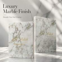 Premium Luxury Marble Texture Embedded Nail Color Book 160 Colors/216 Colors Set With 840pcs Practice Nail Tips, Gel Polish Sample Display Storage Tool, Commercial Nail Salon Display Storage Supplies, Home DIY Nail Display Accessories - Multicolor - View 7