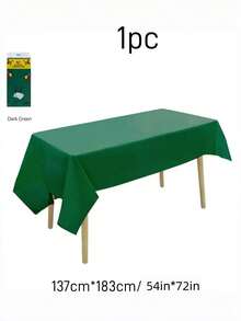 1pc Green Plastic Tablecloth | Light Green Disposable Waterproof Tablecloth, 4 Green Colors Available, Sage Green Tablecloth, 54x108 Inches, Fits 6-8ft Rectangular Tables, Indoor/Outdoor Party, Birthday, Wedding, Baby Shower Decoration - Multicolor - View 7