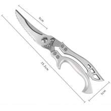 1 PC Stainless Steel Kitchen Shears For Chicken Bones And Meat, Multifunctional, Household Use And Labor-Saving Kitchen Tool - Silver - View 6