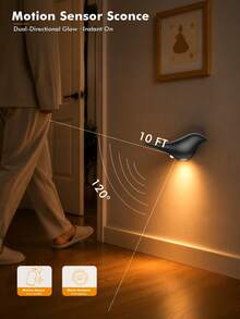 1Pc Bird‑Shaped Motion Sensor LED Wall Sconce, Cordless Rechargeable Stick‑On Night Light, Dusk‑To‑Dawn Induction Lamp, Minimalist Decorative Wireless Wall Lighting Fixture For Hallway, Staircase, Closet, Bathroom - Normal - View 7