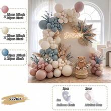 112PCS Blush Pink, Twilight Blue & Cream Balloon Garland Kit, Boho Balloon Arch Kit For Birthday Party Decorations, Baby Shower, Wedding, Bridal Shower & Celebration Decor With Balloon Chain & Glue Dots - Mixed Set - View 7