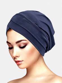 3pcs Women's Double Crossed Stretchy Beanie Hats, Base Layer Hat Scarf Headgear, Suitable For Daily Use Sleep Bonnet,Holiday,Festival - Multicolor - View 23