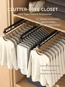 Closet Storage Rack, Expandable Clothes Rack, Bedroom Walk-In Closet Storage Shelf, Multi-Functional Expandable Storage Rack, Strong Load-Bearing Capacity, Expandable Design, Save And Optimize Closet Space - White - View 5