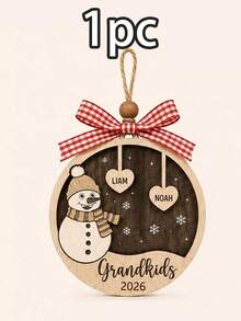 Custom Snowman Name Christmas Ornament, Personalized Family Tree Hanging Decor, Festive Rustic Holiday Style, Customized Heart Name Ornament, Customizable Christmas Keepsake, Family Gift, Christmas Tree Decor 2026, Merry Christmas, Christmas Gift - Style a - View 8