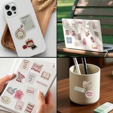 somoving 50pcs Cute Pink Girl Doodle Stickers Waterproof Decorative Decals For Books, Water Bottles, Computers, Headphones - Multicolor - View 7