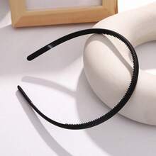 Black Solid Color Thin Headband, Hair Hoop, Hair Accessory - Black - View 4
