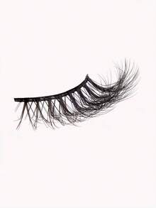 7 Pairs 15mm Cat Eye False Eyelashes - Black - View 7