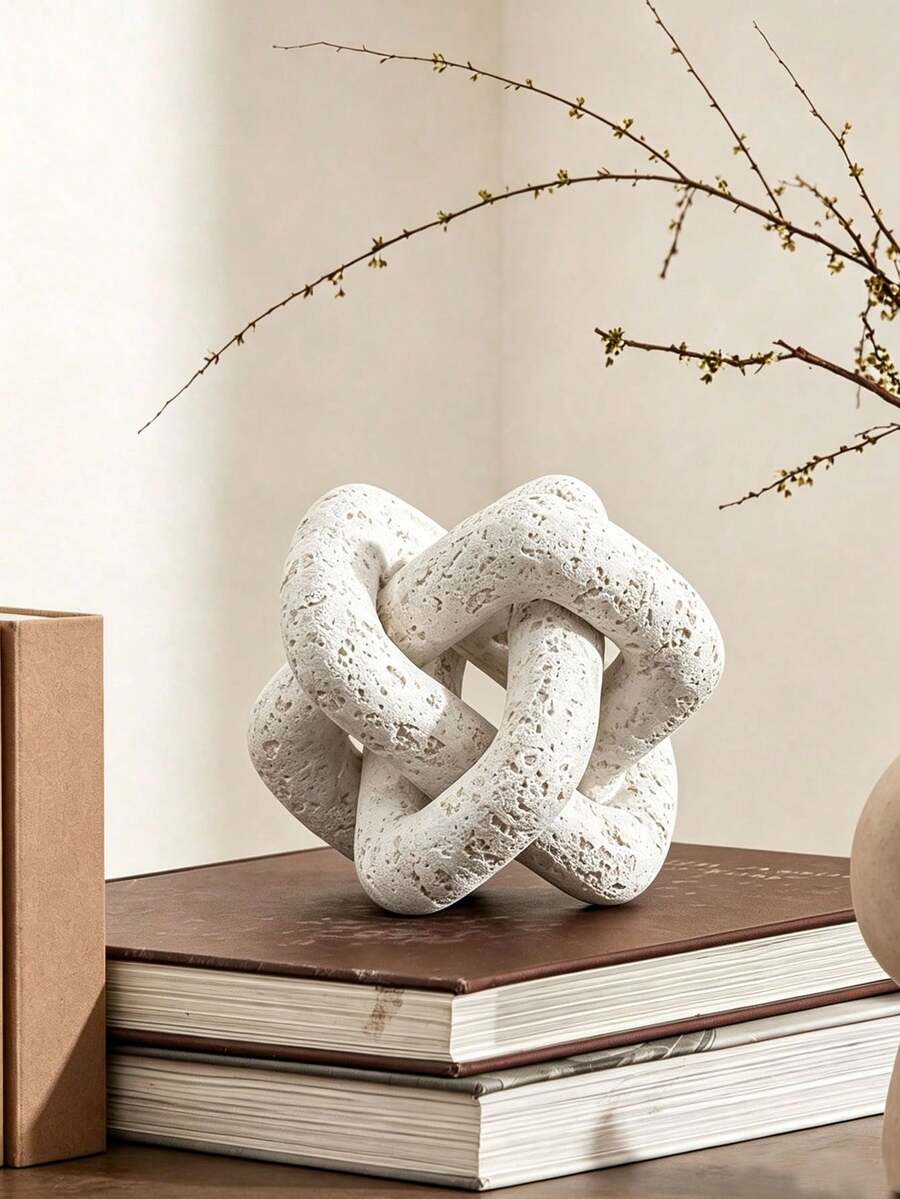 1件輕奢現代家居裝飾品 現代抽象藝術 北歐風線條紋理裝飾雕像 桌飾 適合餐廳、客廳、辦公室中心裝飾 最佳禮物 - 1PC - 查看 1