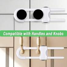 Cabinet Lock, Baby Safety U-Shaped Child Safety Lock, Sliding Drawer Lock, Tool-Free Installation Child Proof Lock, Handle Cabinet Door Latch, Easy To Use - Multicolor - View 4