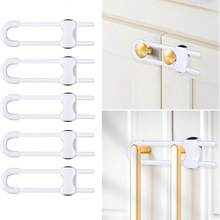 Cabinet Lock, Baby Safety U-Shaped Child Safety Lock, Sliding Drawer Lock, Tool-Free Installation Child Proof Lock, Handle Cabinet Door Latch, Easy To Use - Multicolor - View 10
