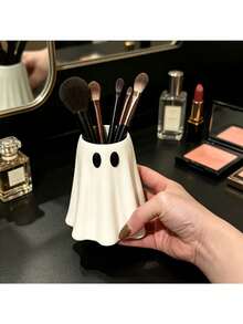 Ghost Shaped Beverage Can Holder, Cute Ghost Cup Sleeve, Fun Halloween Desktop Decoration, Highly Attractive Can Protector, Indoor Party Tabletop Ornament, Halloween Festival Decor & Party Gift - Multicolor - View 7
