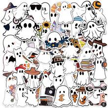 50pcs Halloween Little Ghost Doodle Stickers - Material Scrapbook Waterproof Skateboard Guitar Water Cup Notebook Adhesive Decals - A - View 7