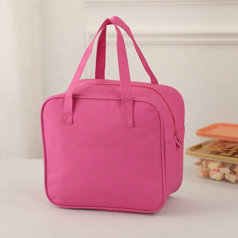 Fashionable Cute Animal Print Insulated Fresh-Keeping Large Capacity Lunch Box Bag, Suitable For Office Commute Insulated Lunch Bag - Hot Pink - View 1