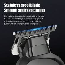 Kemei Professional Zero Gap T-Blade Hair Clipper, LCD Digital Display Wireless Electric Hair Trimmer, Men's Use, Type-C USB Charging Beard Trimming Hair Styling Set, Includes 3 Guide Combs, Suitable For Hairline Gradient Carving Styling - Multicolor - View 2