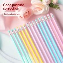 Mixed Color 10pcs/20pcs HB Pencils, Macaron Colorful Triangular Barrel Glossy Linden Wood With Eraser, For Learning Writing And Exam Practice - Assorted Colors, 10pcs - View 3