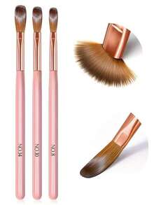3pcs/Set Acrylic Nail Brush Set #8/10/14 Professional Acrylic Powder Extension Nail Brushes 3D Nail Art Carving Nail Salon Tools Accessories - Multicolor - View 2